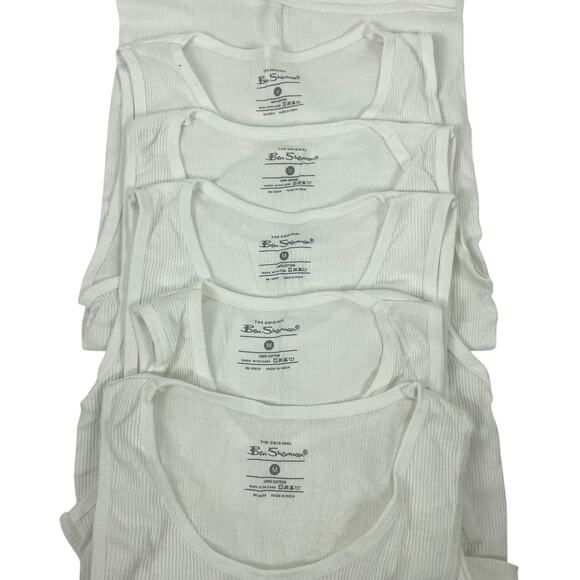 Ben Sherman 5-Pack Tank Top Undershirts 100% Cotton White Men Size M - Picture 6 of 6